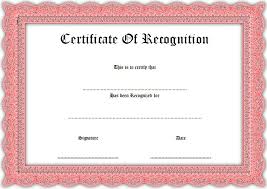 Certificate Of Recognition Template Word Free 1