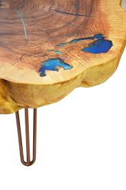 Round Live Edge Coffee Table With