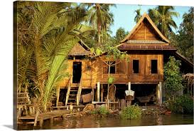 Traditional Thai House On Stilts Above