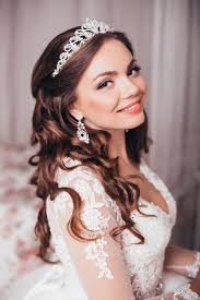 brunette wedding hairstyle and makeup