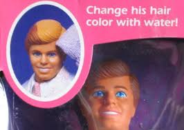 The hair changes color with icy cold water and changes back with warm water. 1989 Suit Changes From Tuxedo To Ballet To Disco Mattel 7081 Barbie Dance Magic Ken Doll