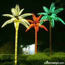 lit palm tree outdoor decor made in