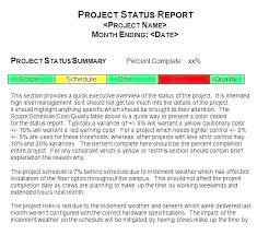 Project Status Summary Template Status Page Template Excel Report