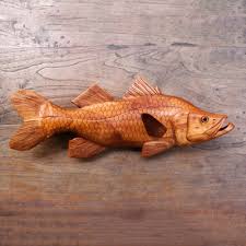 Hand Carved Wood Fish Wall Sculpture
