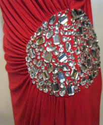 Js Boutique Red Jersey One Shoulder Beaded Long Formal Dress Size 8 M