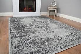 grey distressed faded rug large small