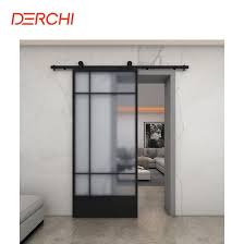 Modern Aluminum Black Frosted Glass