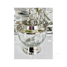 Round Glass Sugar Bowl Glamor With A