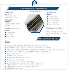 acme threaded rod manufacturers and