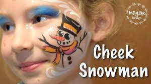 cheek snowman face paint tutorial