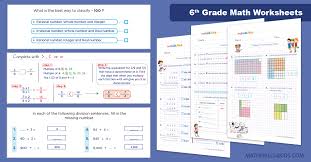 grade 6 math worksheets pdf sixth