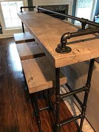 reclaimed barn wood sofa bar table