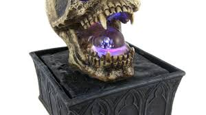 gothic vire skull tabletop fountain