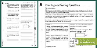 Maths Forming Solving Equations Worksheet