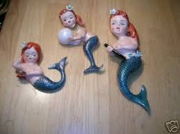 Antique Vintage Old Lefton Mermaids