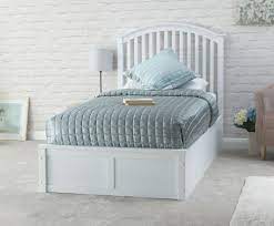 white single ottoman storage bed frame