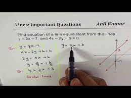 Equation Of Line Equidistant From Two