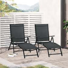 Outsunny Outdoor Set Of 2 Lounge Chair