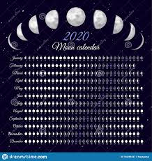 Lunar Cycles At 2020 Year Stock Vector Illustration Of