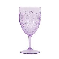Acrylic Wine Glass Scollop Lavender