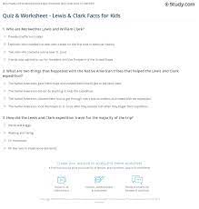 Where did the expedition start? Quiz Worksheet Lewis Clark Facts For Kids Study Com