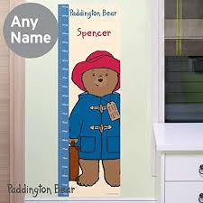 Paddington Bear Personalised Childrens Height Chart Kids