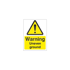 warning uneven ground sign uk safety