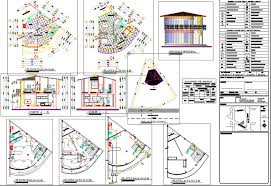 triangle house plot detail drawing in