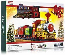 Christmas workshop xmas train set ~ 3 carriages ~ realistic sounds, headlights. Tree Train Set Ebay