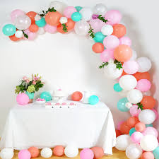 diy balloon arch with fresh flowers