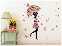 Decorate your space with this fabulous tree wall decals from the treasure thrift. Buy Wall Stickers Kids Room Floral Umbrella Girl And Butterflies For Living Room Home Decor Wall Vinyl Online At Low Prices In India Paytmmall Com