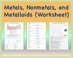 and metalloids worksheet printable