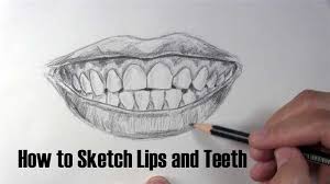 how to sketch lips and teeth better