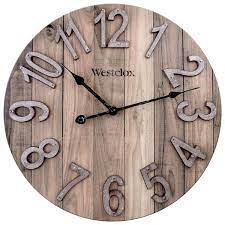 15 5 Mdf Brown Farmhouse Wall Clock