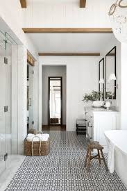 vine black and white bathroom floor