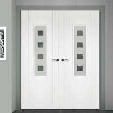 contemporary grained pvc door pair