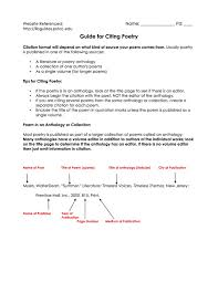 Poetry Analysis Mla Citation Mrs Roys 9 English Class