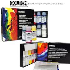Golden Fluid Acrylic Paint Sets Of 8