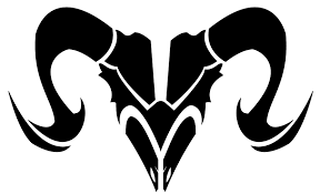 Black Tribal Goat Skull Aries Zodiac Tattoo Design Ram
