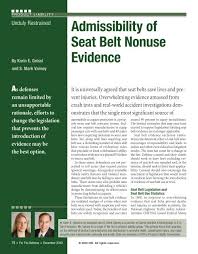 seat belt nonuse evidence