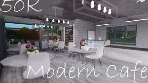 Modern house bloxburg cafe home. Roblox Bloxburg Modern Cafe 50k Drive Through Youtube
