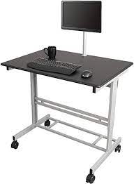 These desks need to be sturdy, durable, and stable and need to have a greater weight capacity to be able to hold all of those things. Stand Up Desk Store 100 Cm Length Height Adjustable Desk Frame Silver Wood Black Amazon De Kuche Haushalt