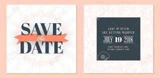 Save The Date Wedding Invitation Double Sided Card Design Template