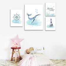 Nautical Sea Nursery Child Poster Whale