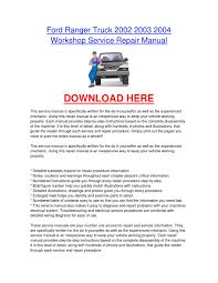 Pdf, txt или читайте онлайн в scribd. Ford Ranger Truck 2002 2003 2004 Workshop Car Service Repair Manual By Fordcarservice Issuu