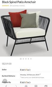 Black Spinal Patio Chairs Furniture