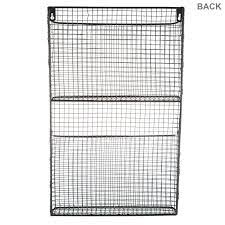 Black Two Tiered Wire Wall Organizer