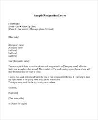 Sample Resignation Letter With 2 Week Notice 6 Examples In Word Pdf