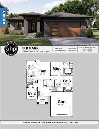 1 Story Modern Prairie House Plan Elk