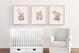 Teddy Bear Nursery Set Of 3 Wall Art